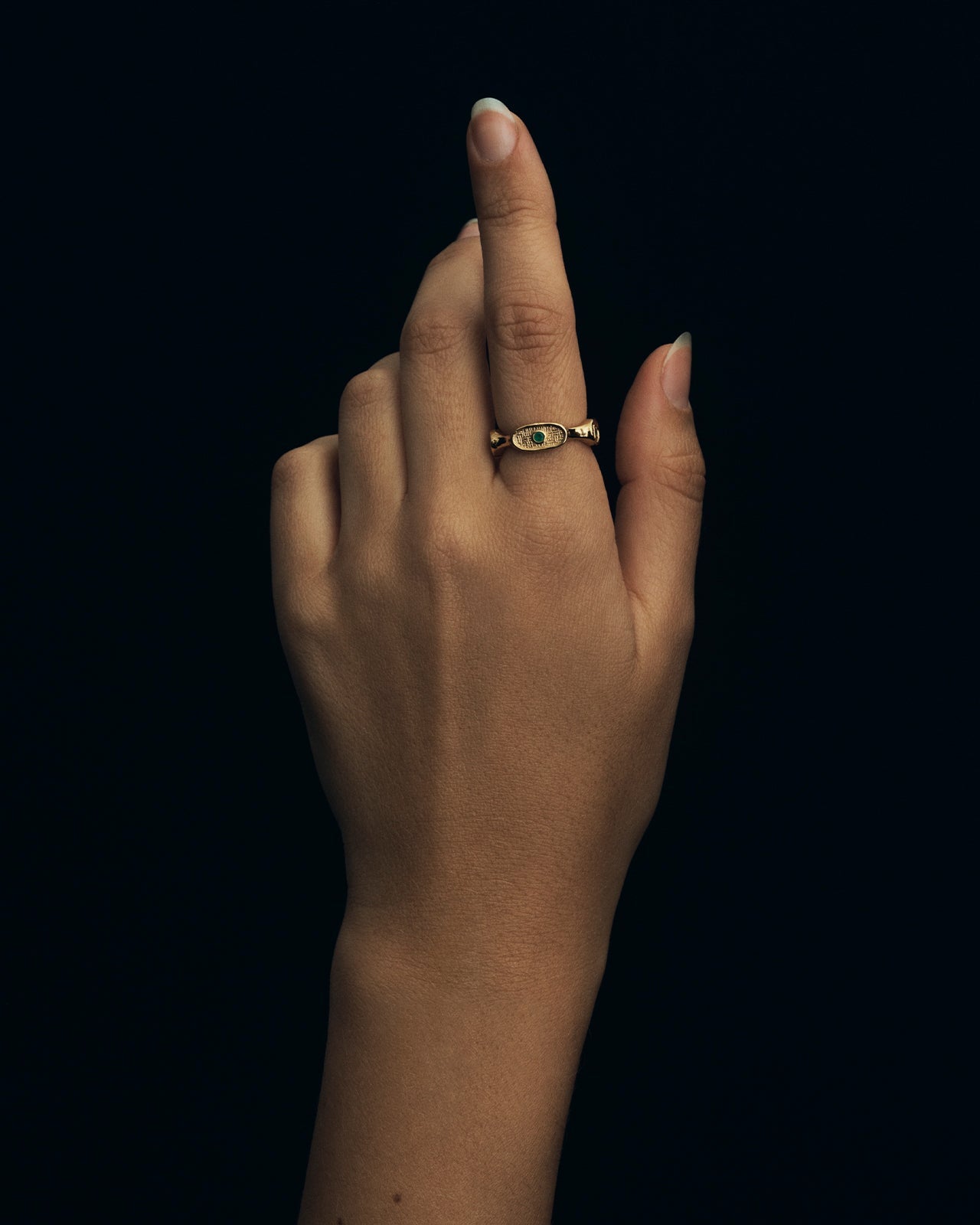 Temple of the Sun Mira Seal Ring Gold Vermeil