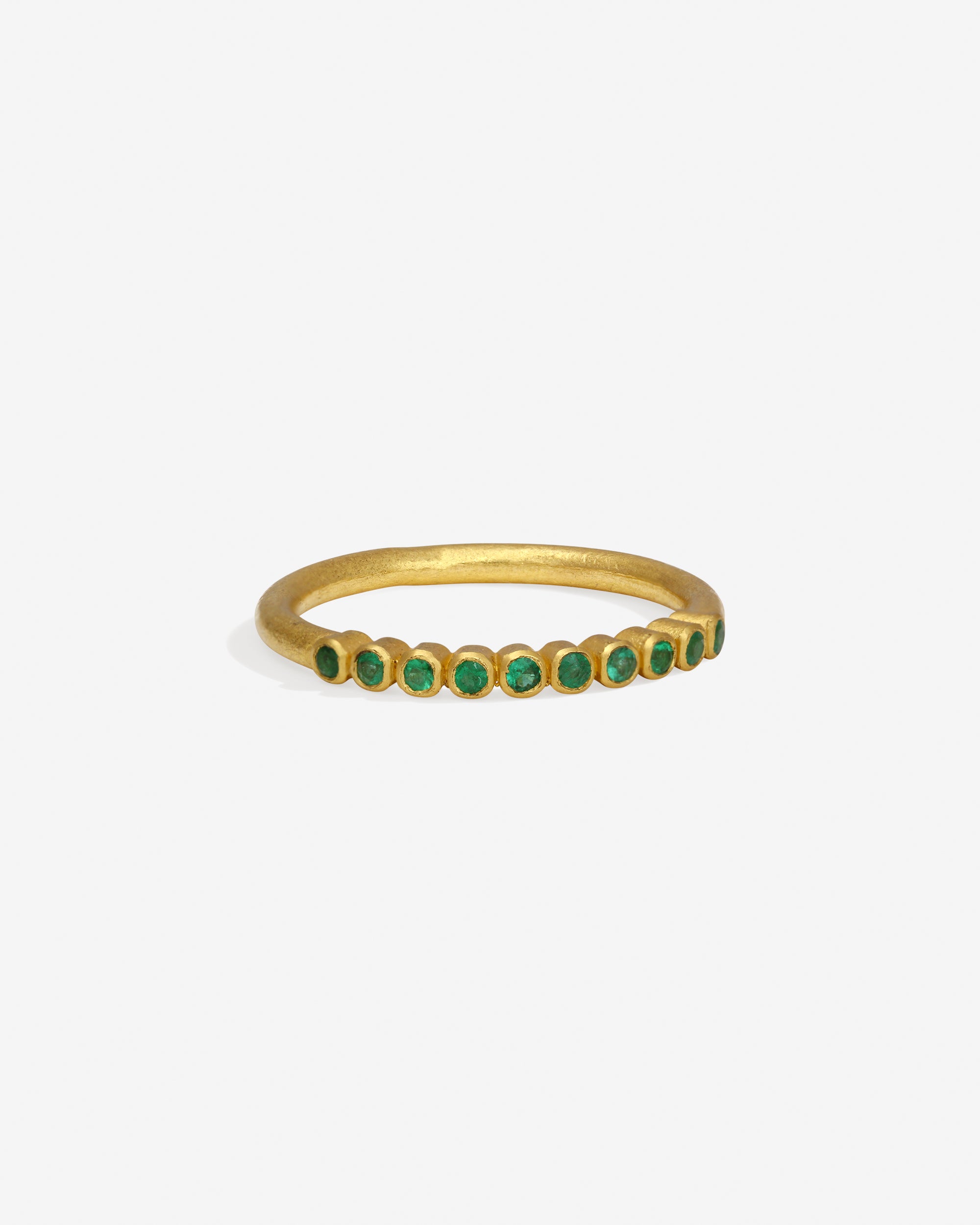 Temple of the Sun Miri Half Eternity Ring Emerald Solid Gold