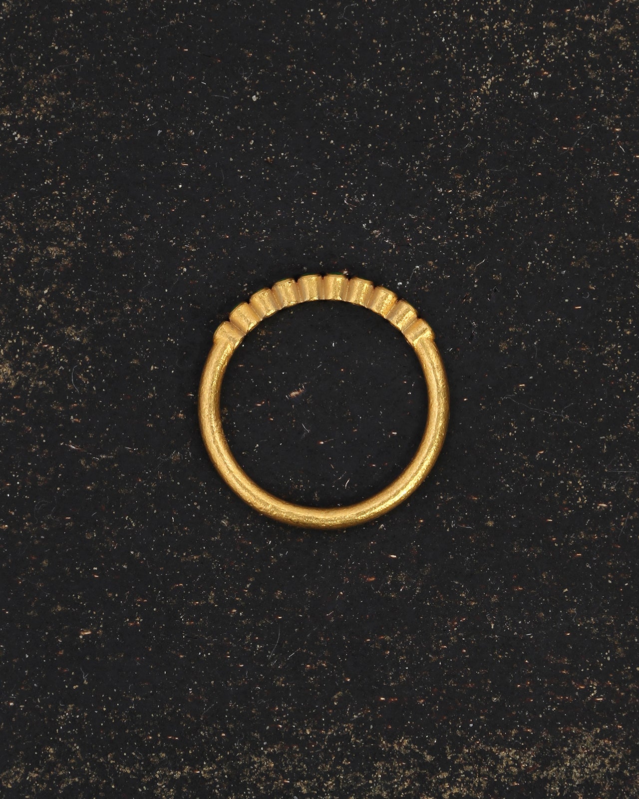 Temple of the Sun Miri Half Eternity Ring Emerald Solid Gold
