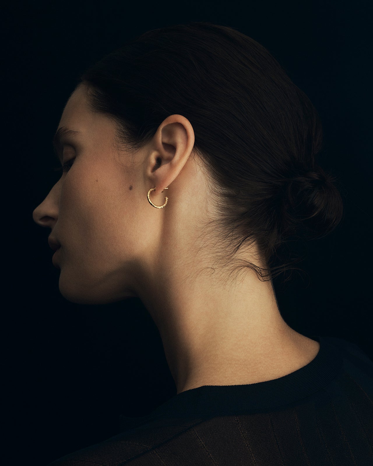 Temple of the Sun Molten Hoop Earrings Gold Vermeil