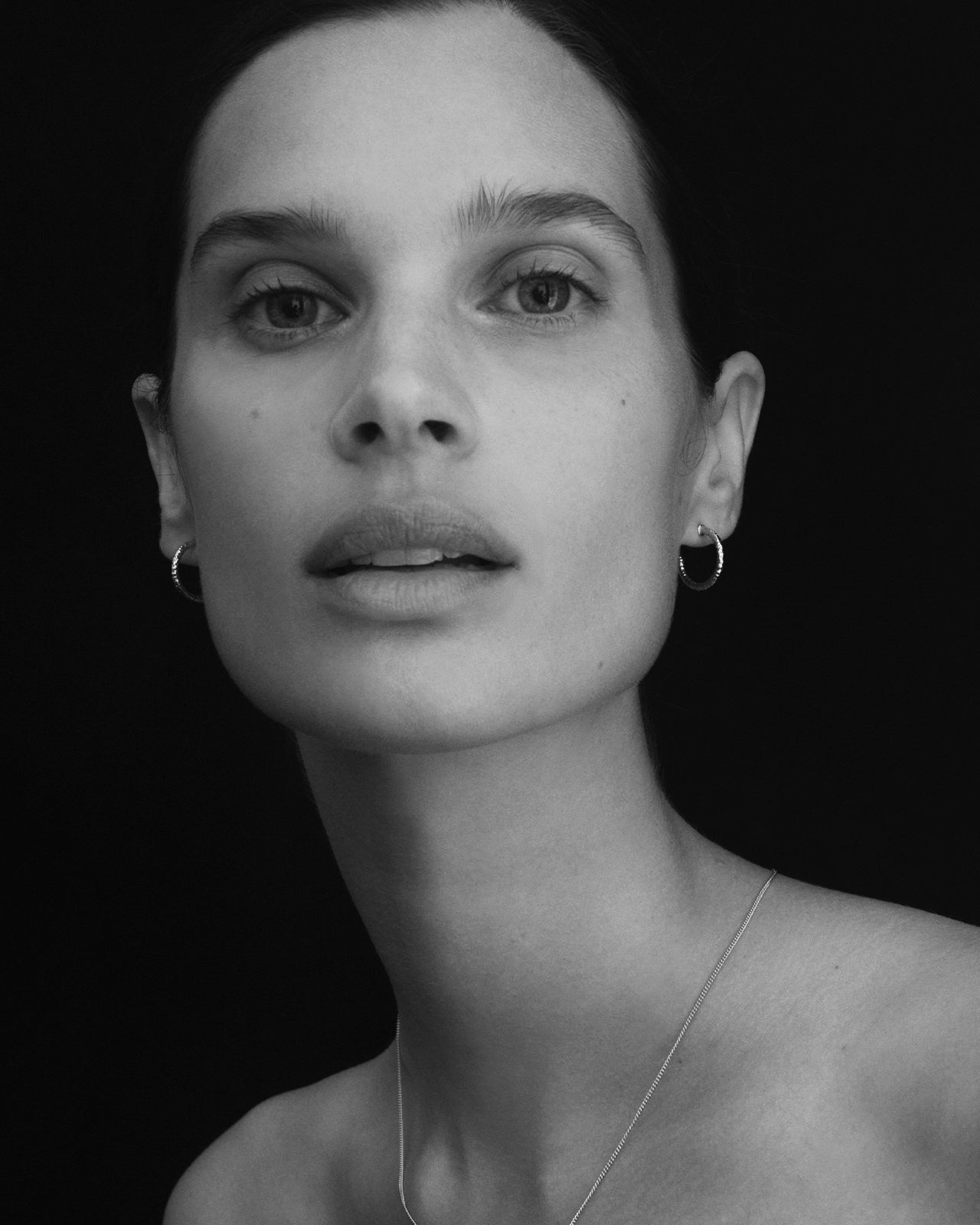 Temple of the Sun Molten Hoop Earrings Silver