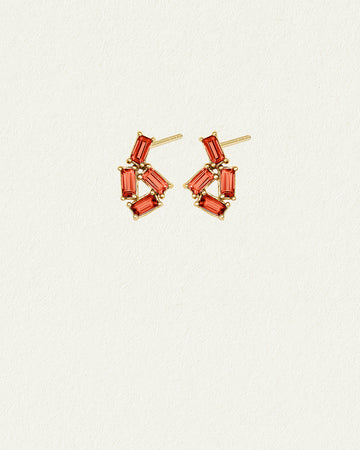 Temple of the Sun Monti Earrings Garnet Solid Gold