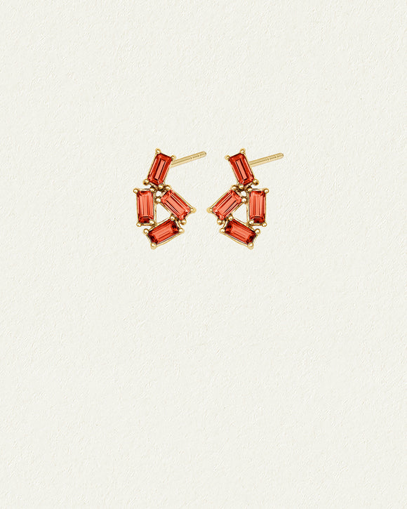 Temple of the Sun Monti Earrings Garnet Solid Gold