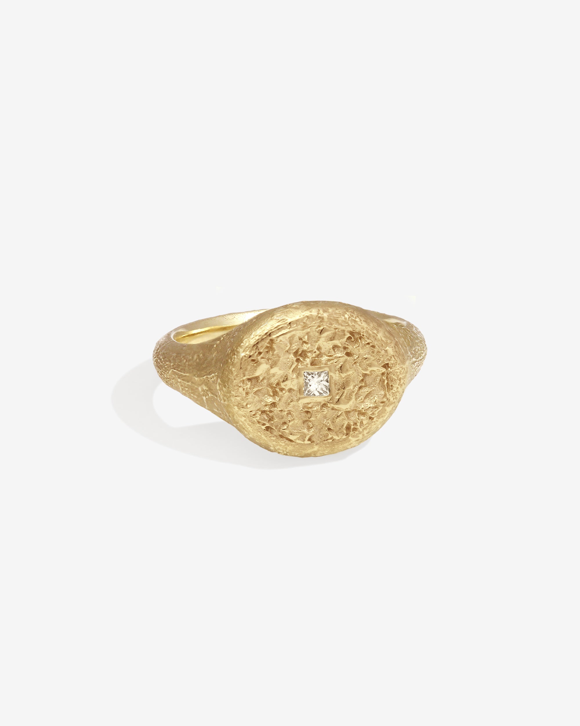 Temple of the Sun Mosaic Ring Square Diamond Solid Gold