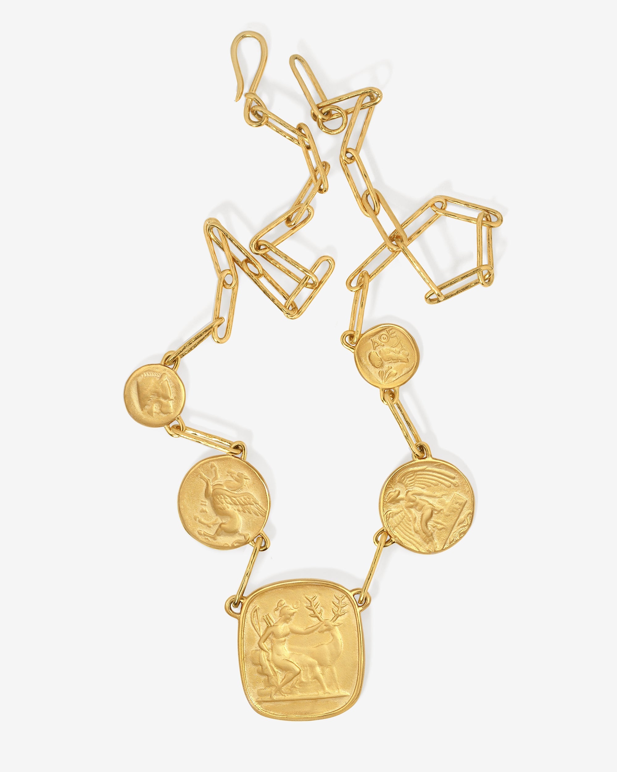 Temple of the Sun Mythos Statement Necklace Gold Vermeil