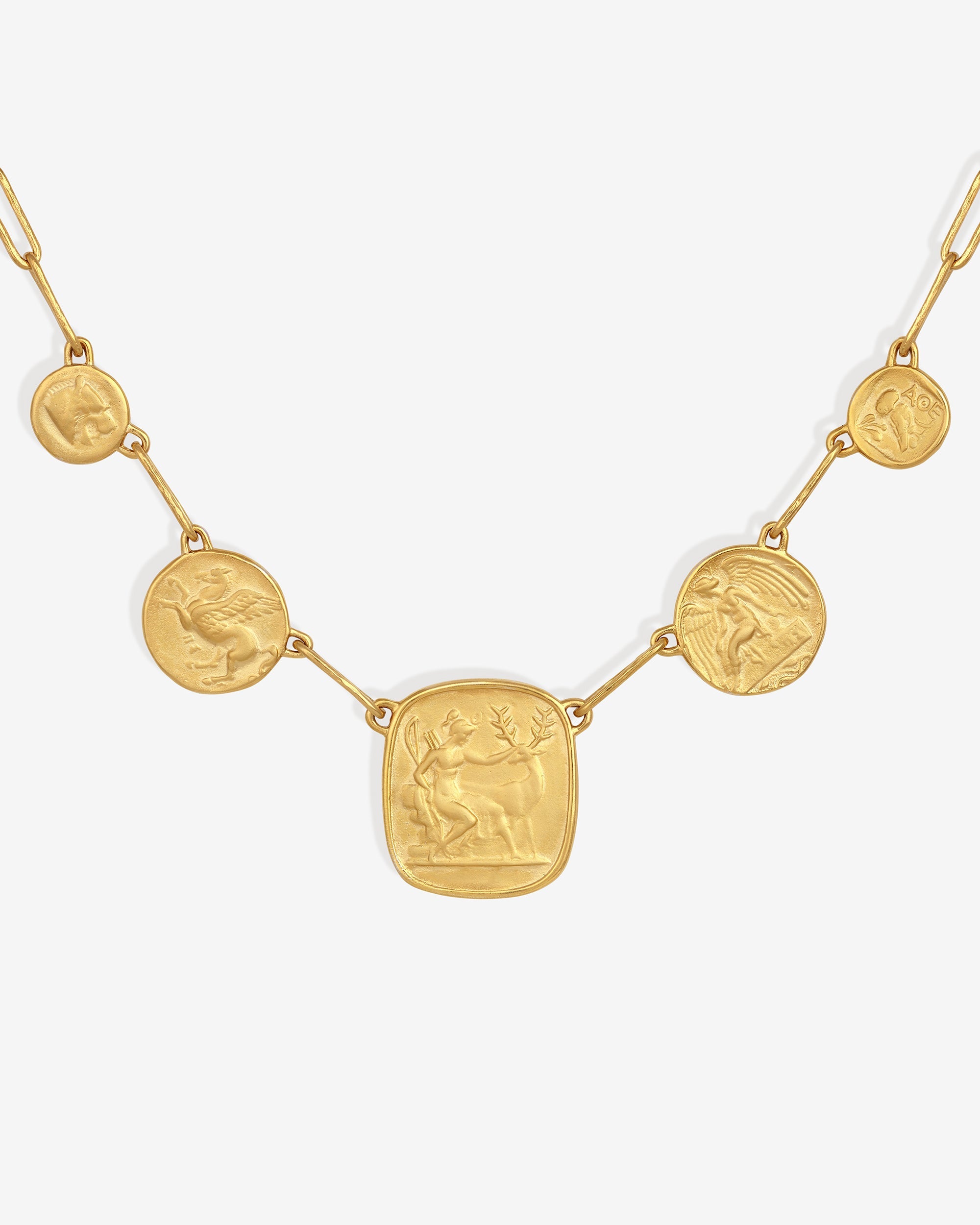 Temple of the Sun Mythos Statement Necklace Gold Vermeil