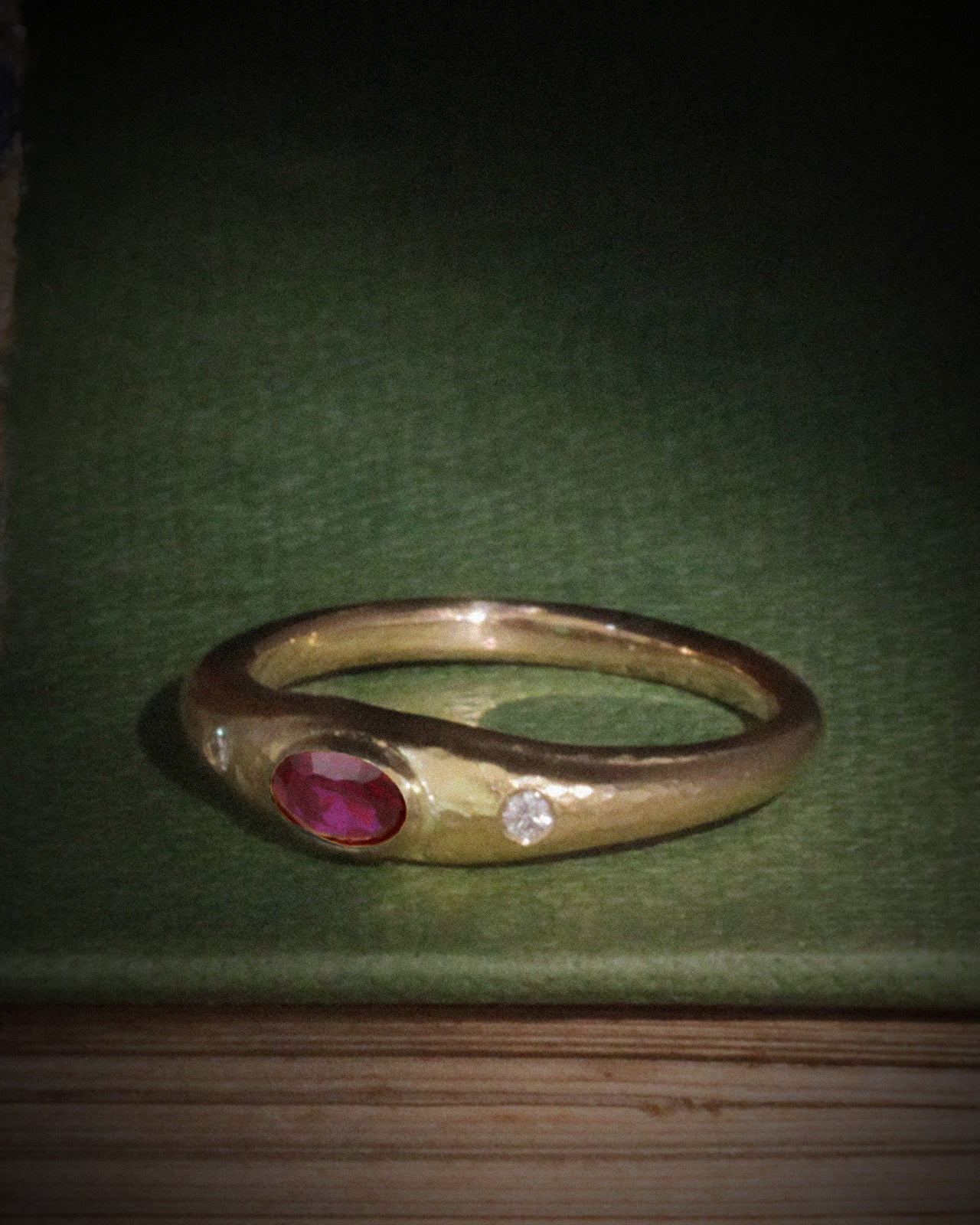 Temple of the Sun Nesa Ring Ruby Solid Gold