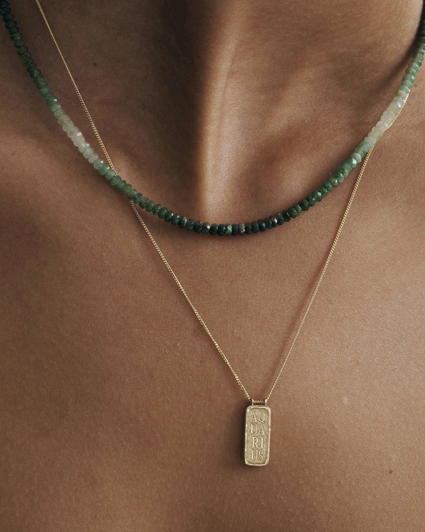 Ombre Necklace Emerald Solid Gold – Temple of the Sun Jewellery