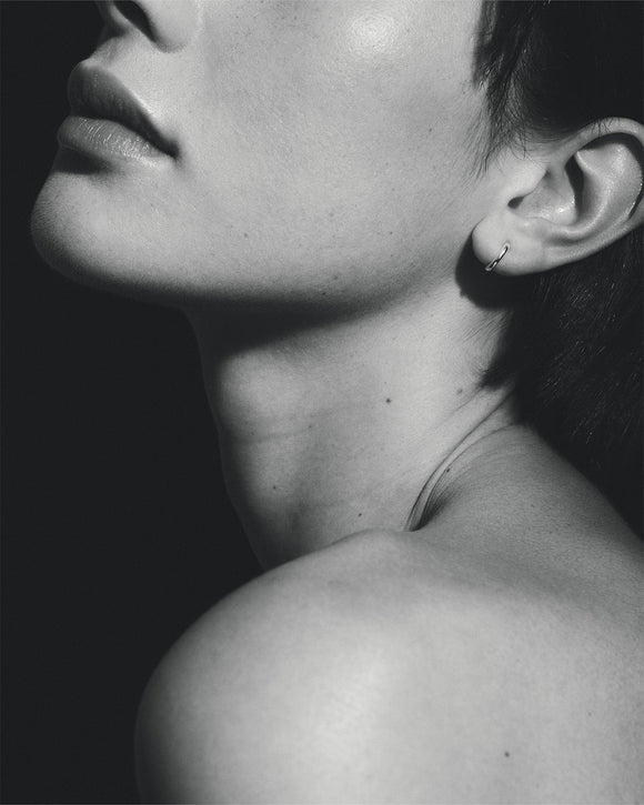 Temple of the Sun Omega Huggie Earrings Silver