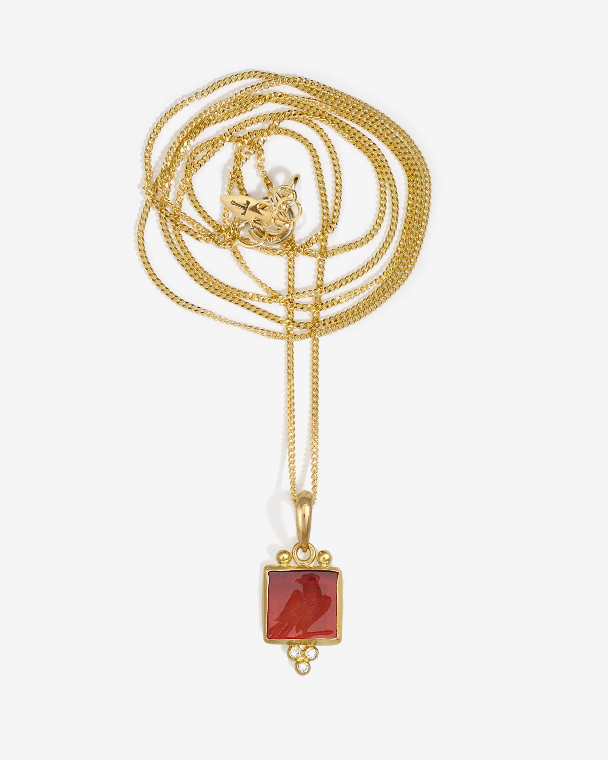 Temple of the Sun Pala Eagle Necklace Carnelian Solid Gold