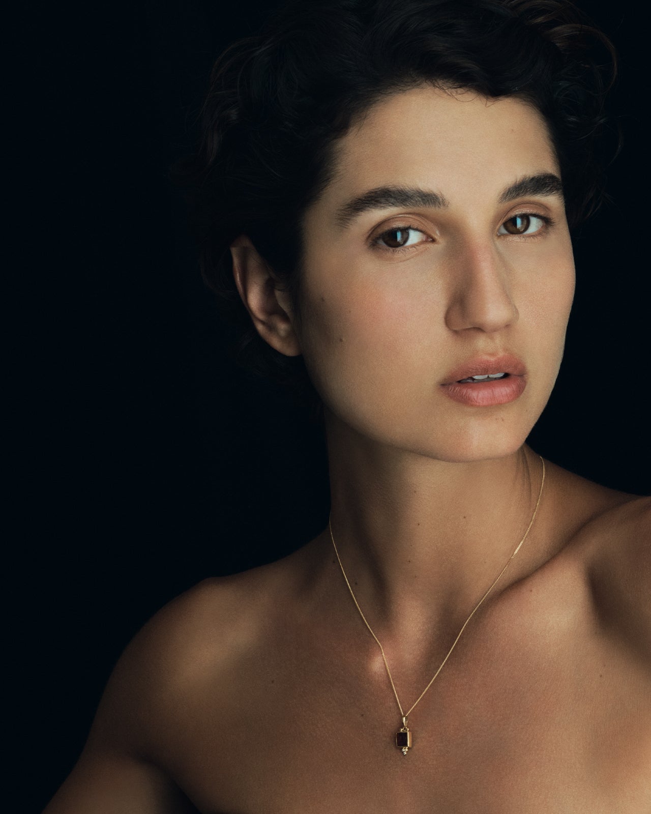 Temple of the Sun Pala Eagle Necklace Red Agate Solid Gold