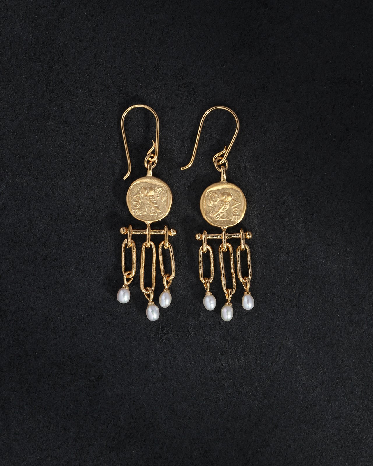 Temple of the Sun Palas Chandelier Earrings Gold Vermeil