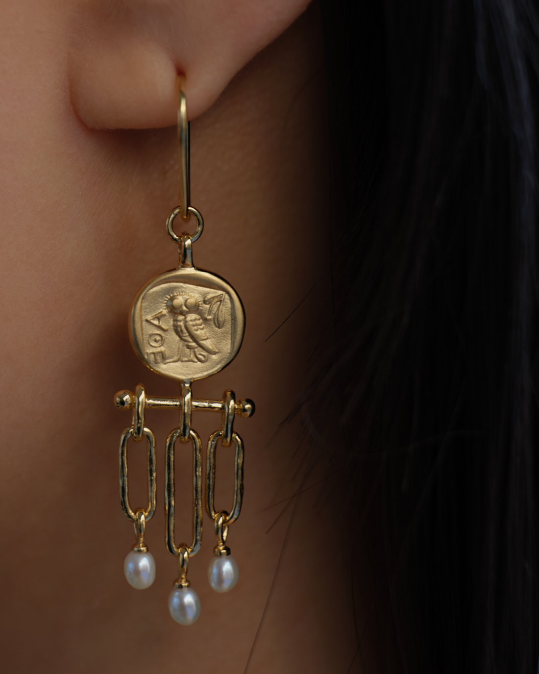 Temple of the Sun Palas Chandelier Earrings Gold Vermeil