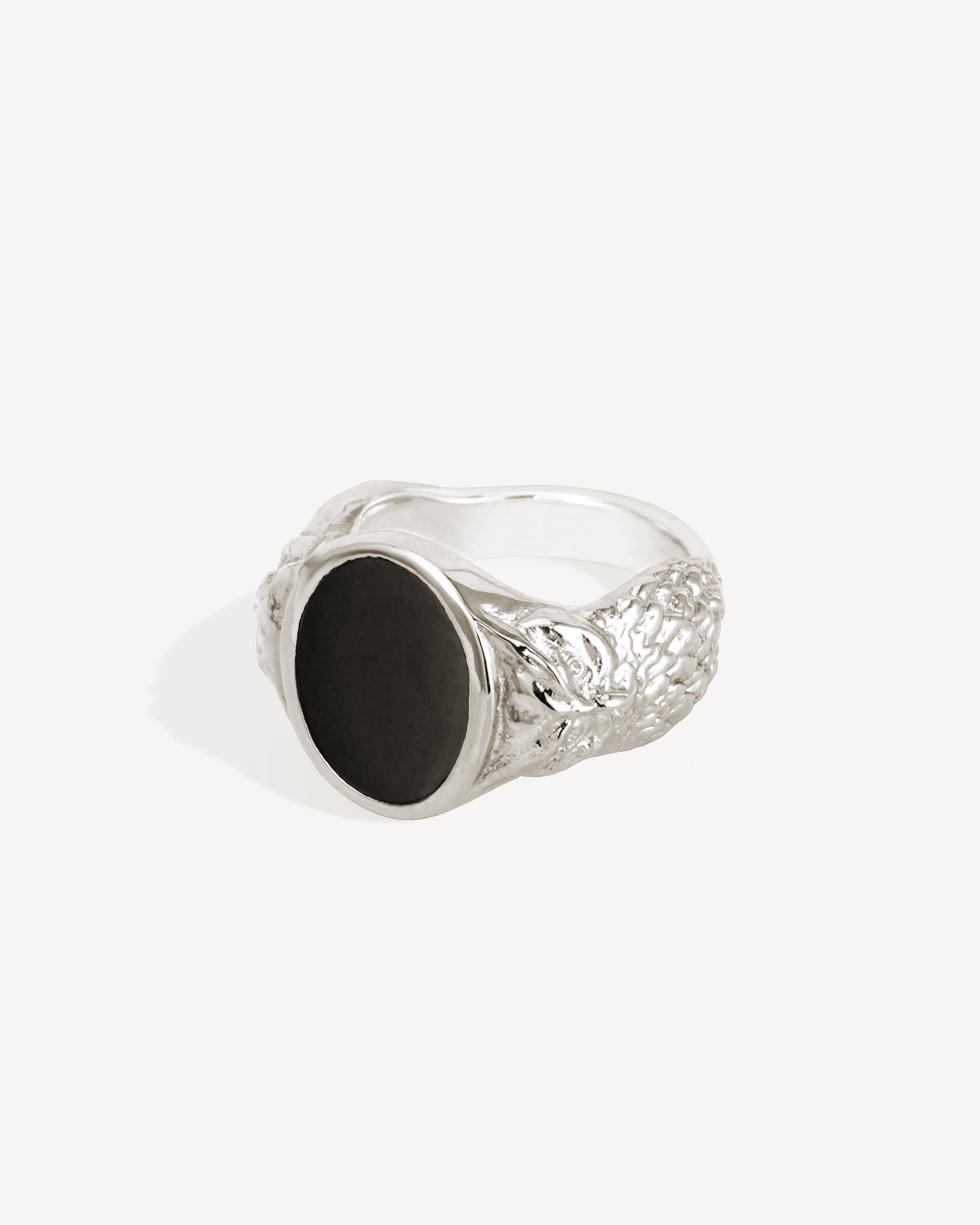 Temple of the Sun Palas Onyx Ring Silver