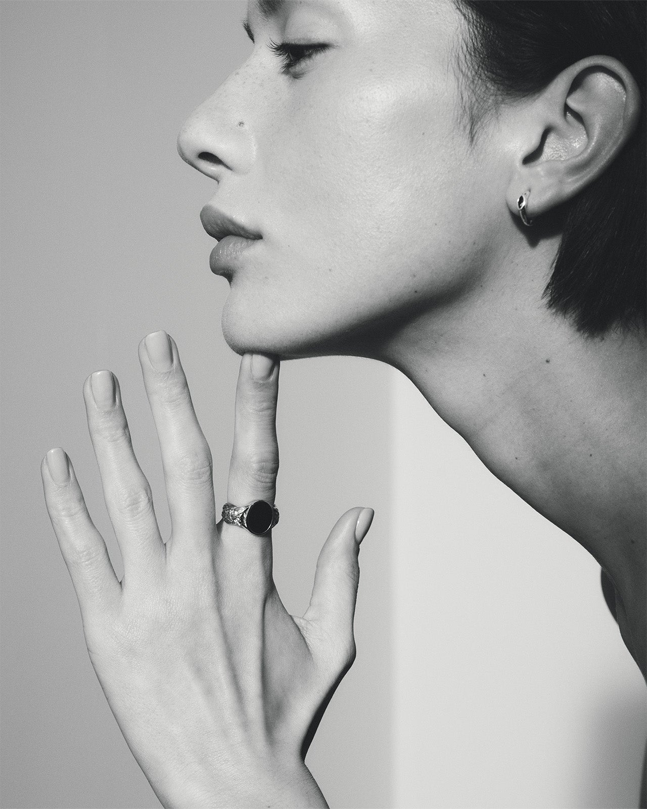 Temple of the Sun Palas Onyx Ring Silver