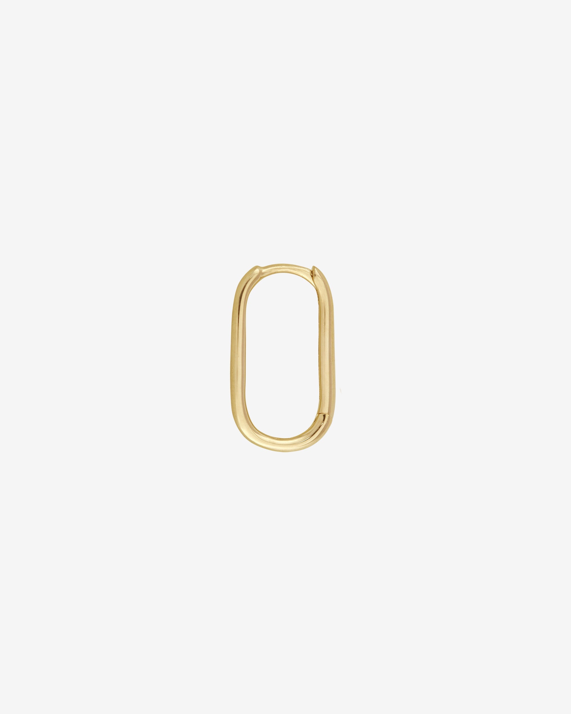 Temple of the Sun Paperclip Single Hoop Solid Gold