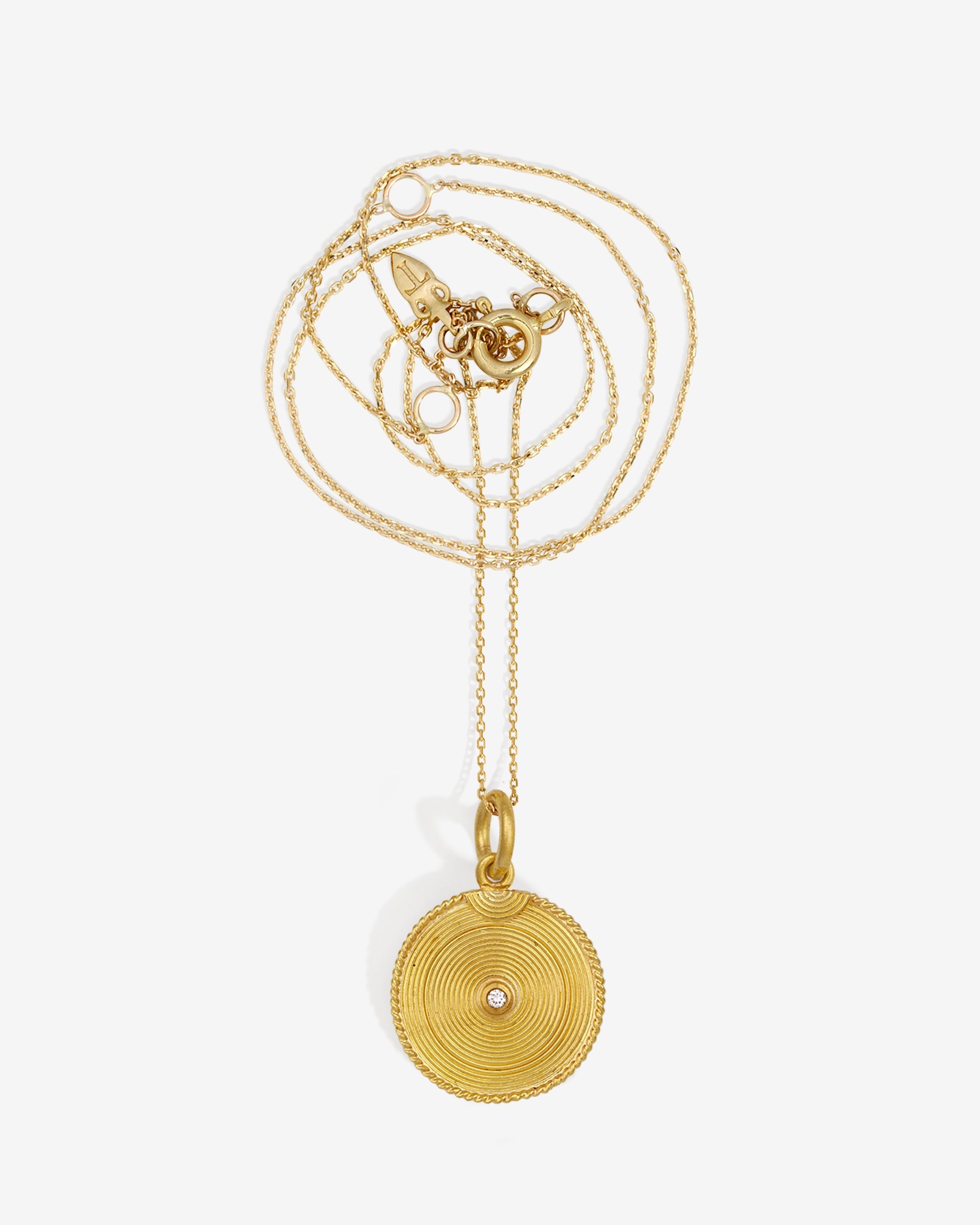 Temple of the Sun Patella Necklace Diamond Solid Gold