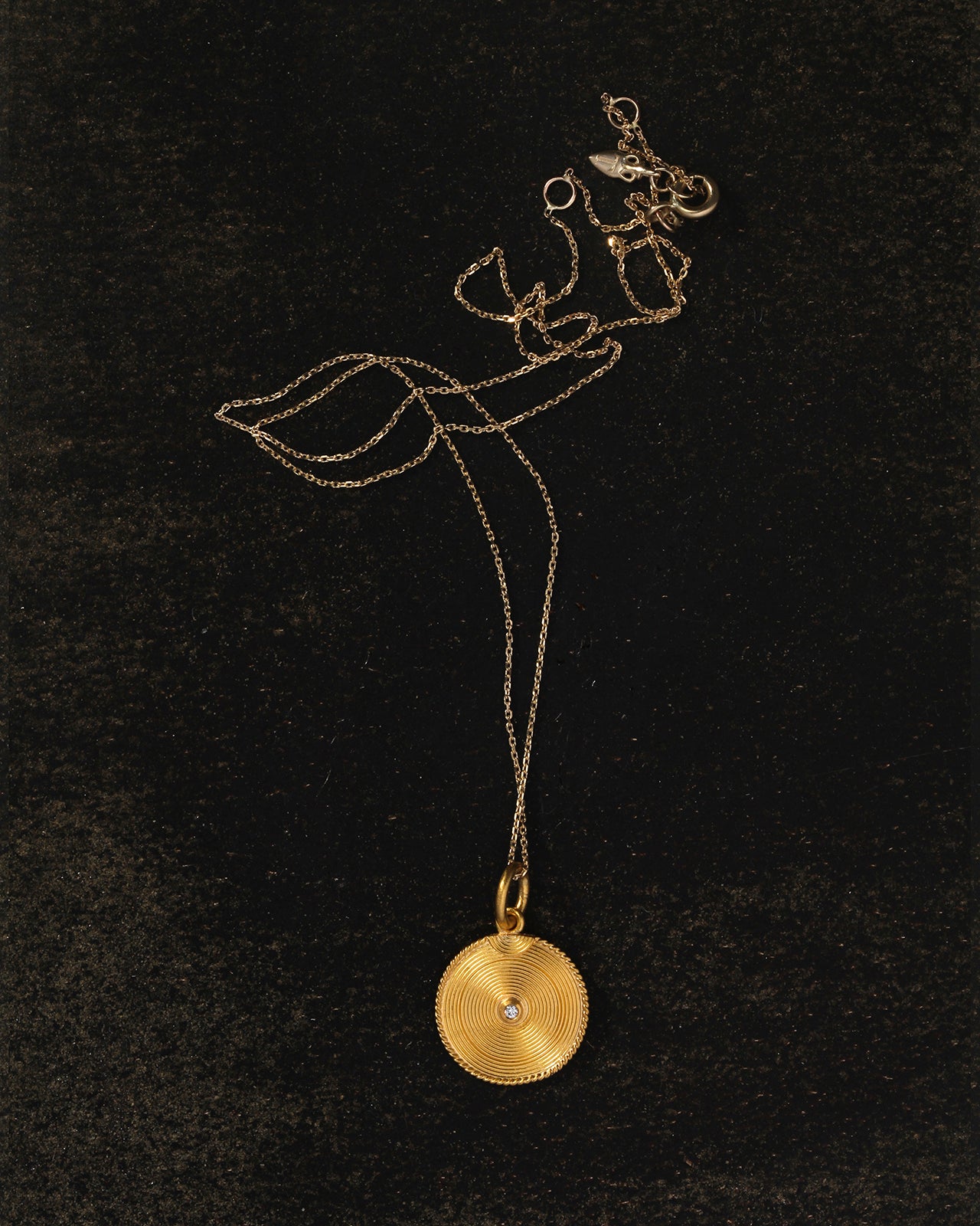 Temple of the Sun Patella Necklace Diamond Solid Gold