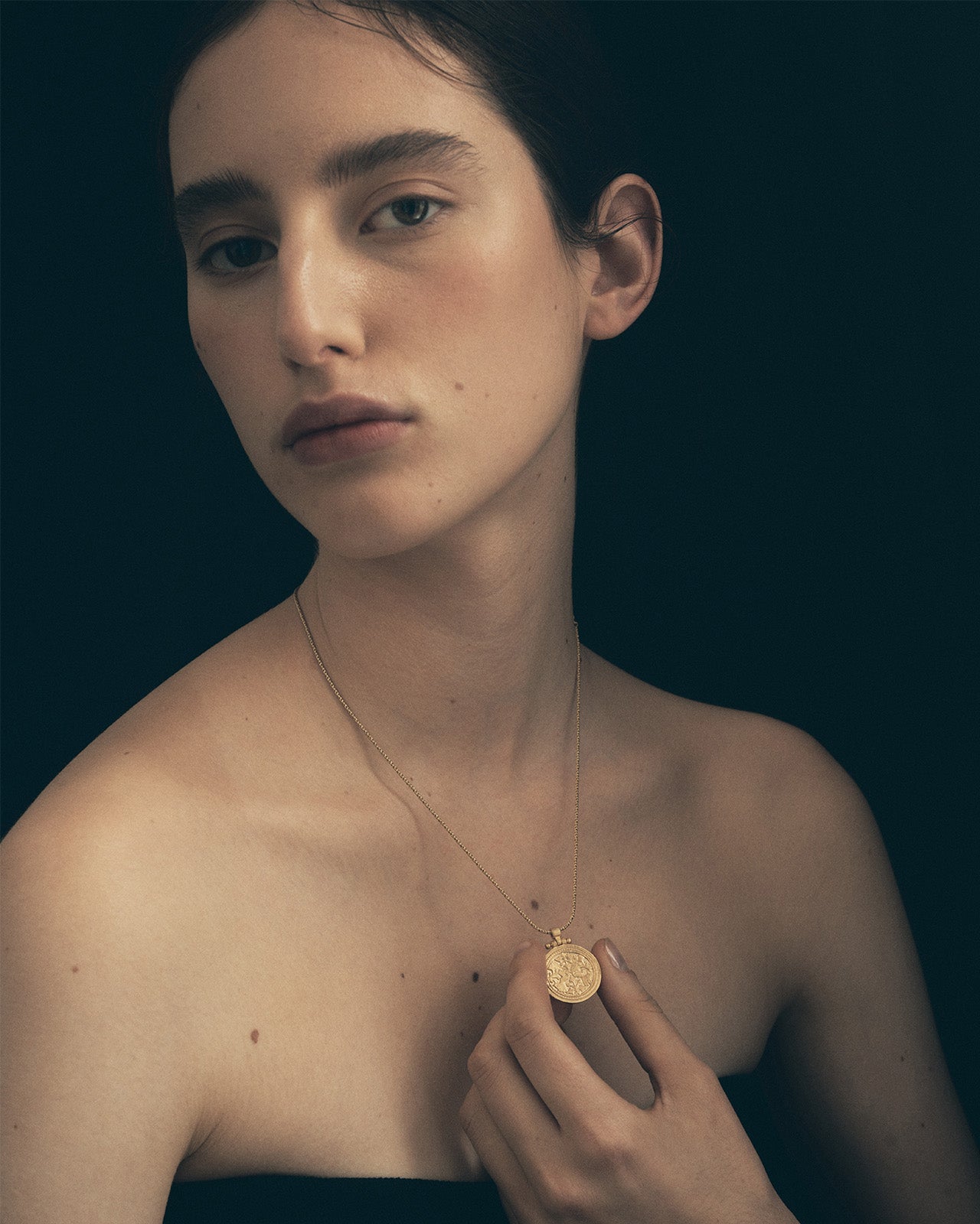 Temple of the Sun Peacock Necklace Gold Vermeil