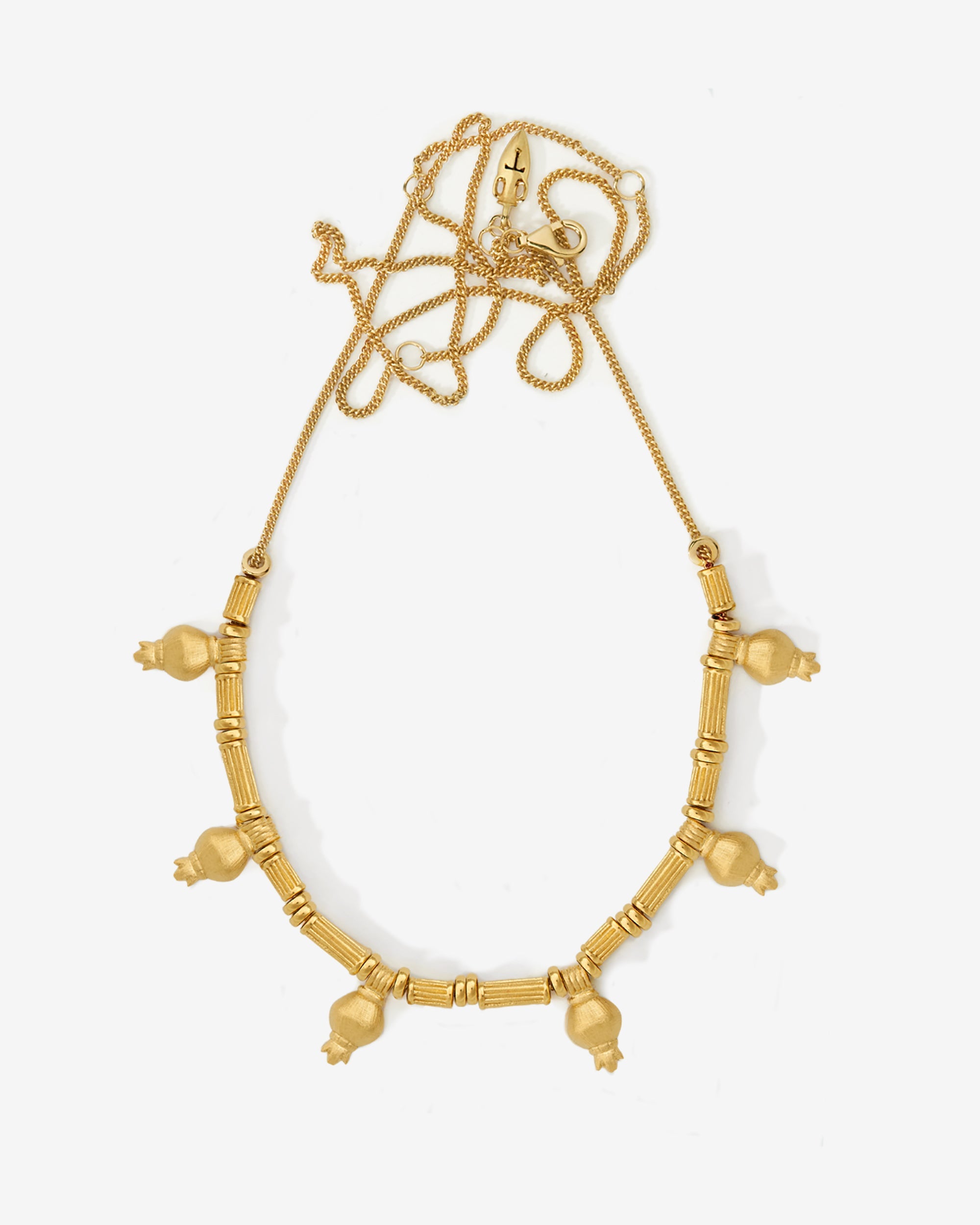 Temple of the Sun Pomegranate Statement Necklace Gold Vermeil
