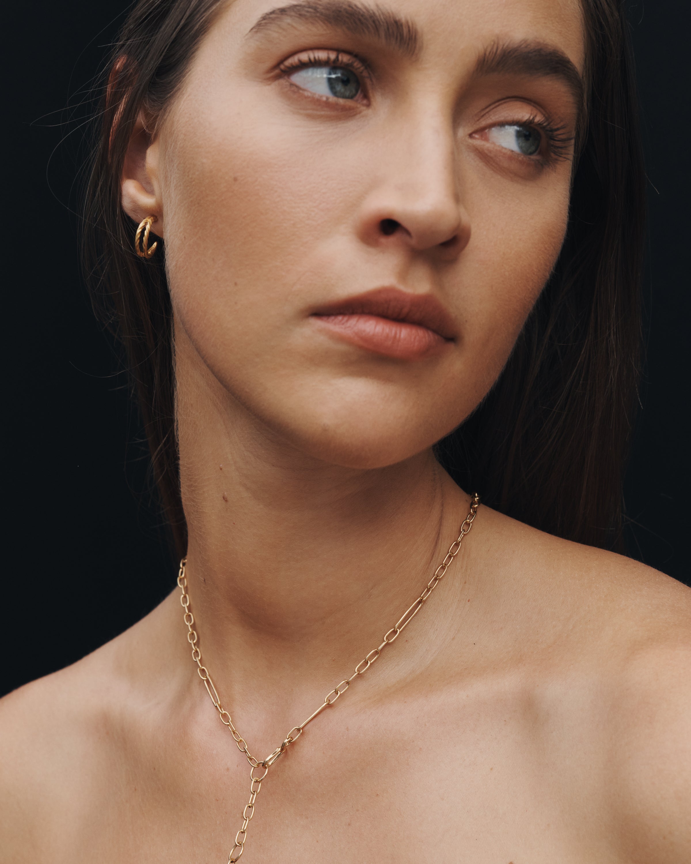 Temple of the Sun Priam Split Hoops Gold Vermeil