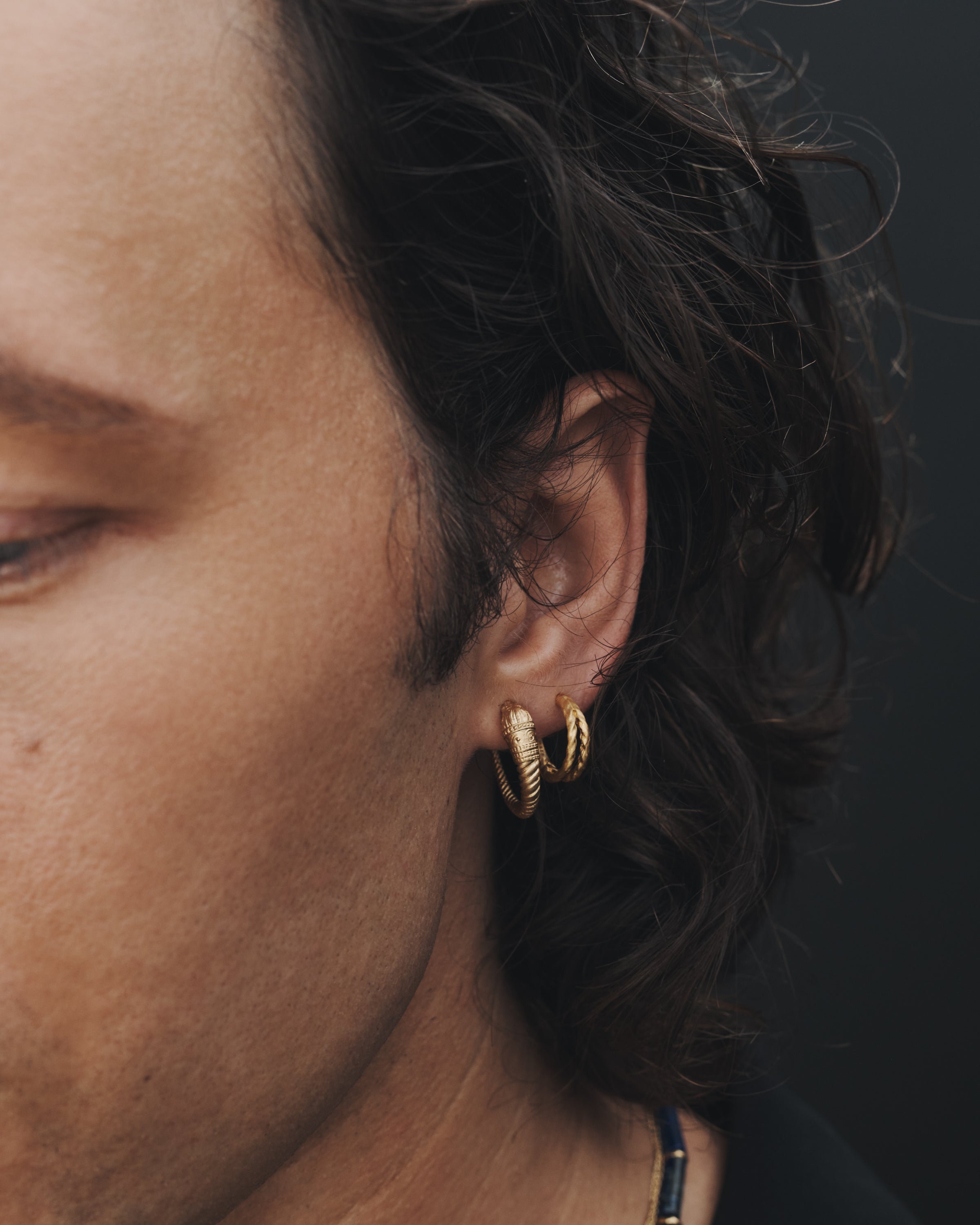 Temple of the Sun Priam Split Hoops Gold Vermeil