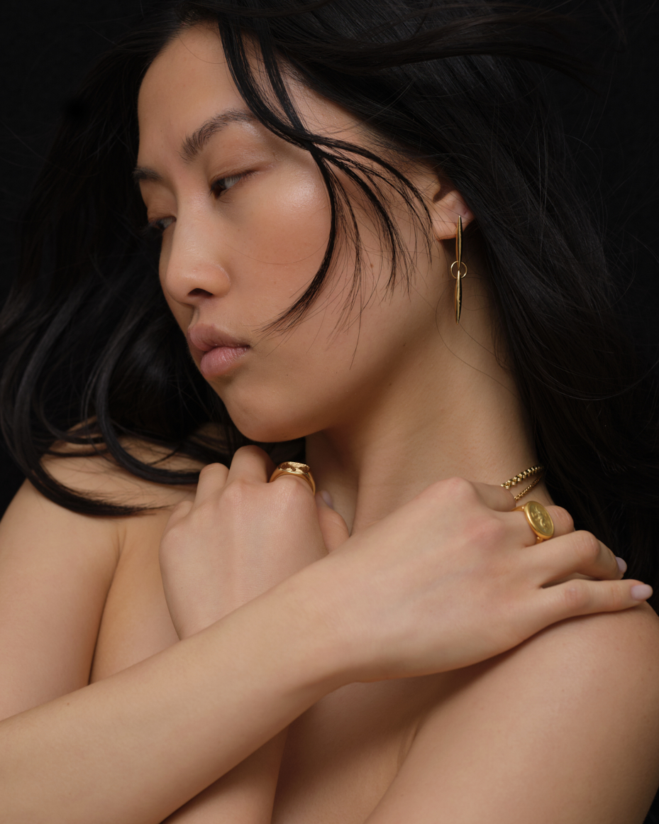 Temple of the Sun Quilla Earrings Gold Vermeil