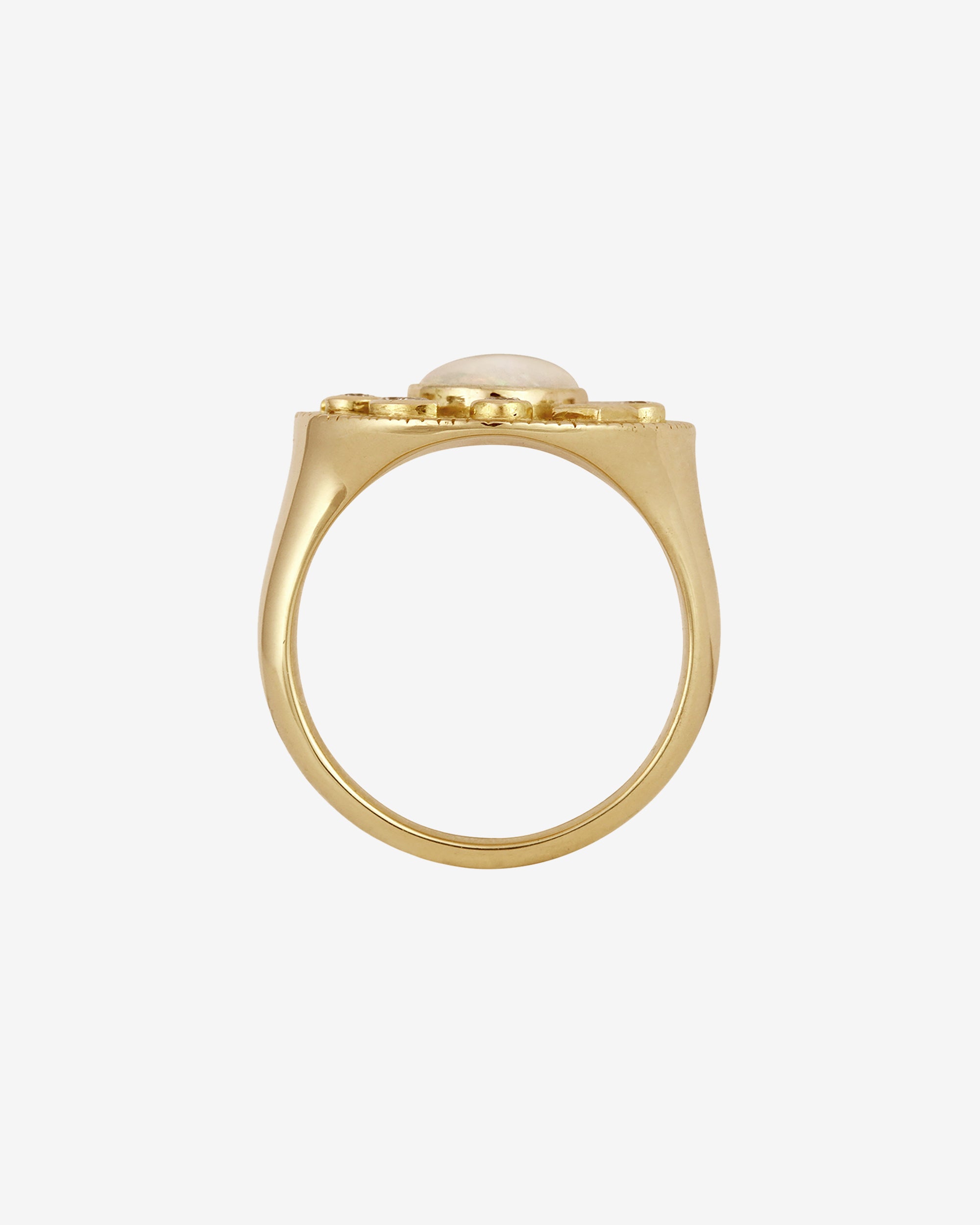 Temple of the Sun Radiance Ring Opal Diamond Solid Gold