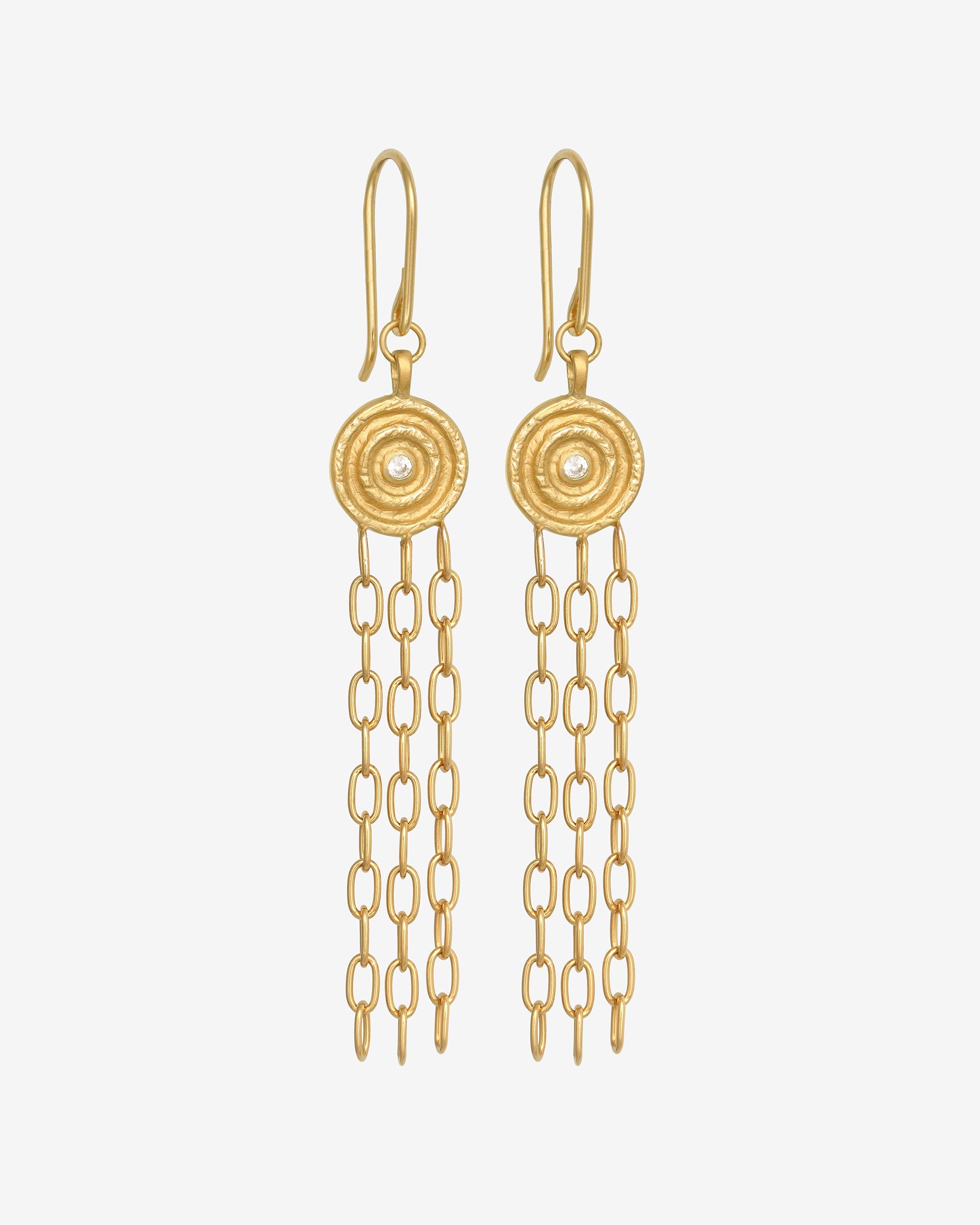 Temple of the Sun Reign Chandelier Earrings Gold Vermeil