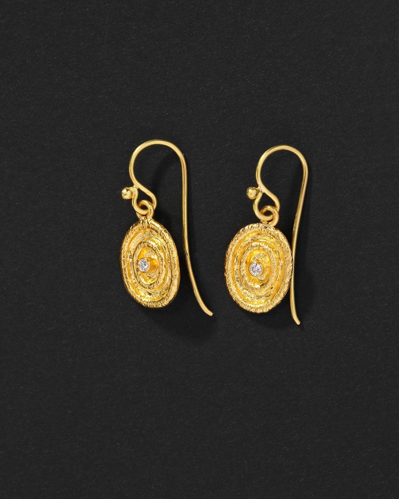 Temple of the Sun Reign Earrings Diamond Solid Gold