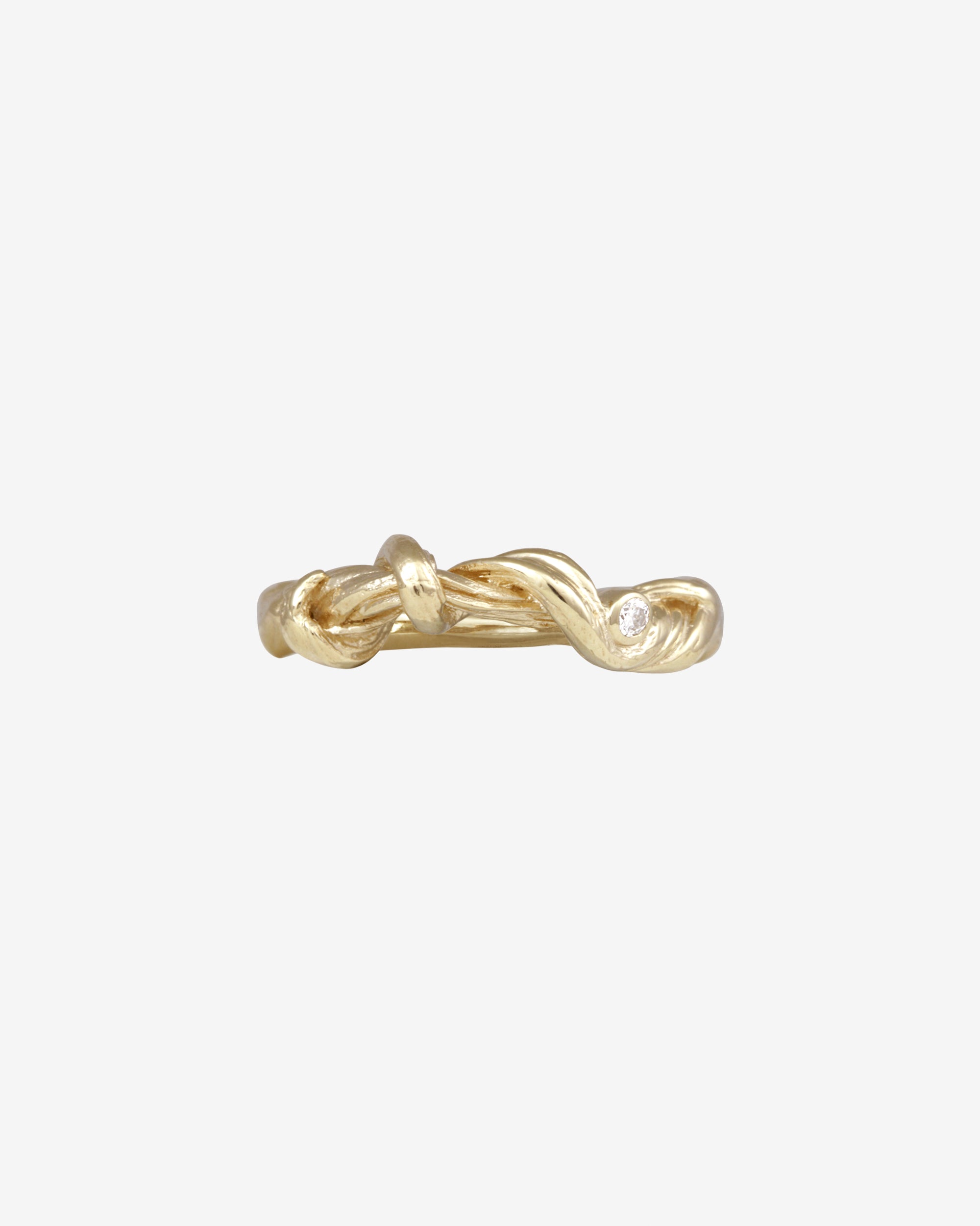 Temple of the Sun Relic III Twisted Ring Diamond Solid Gold