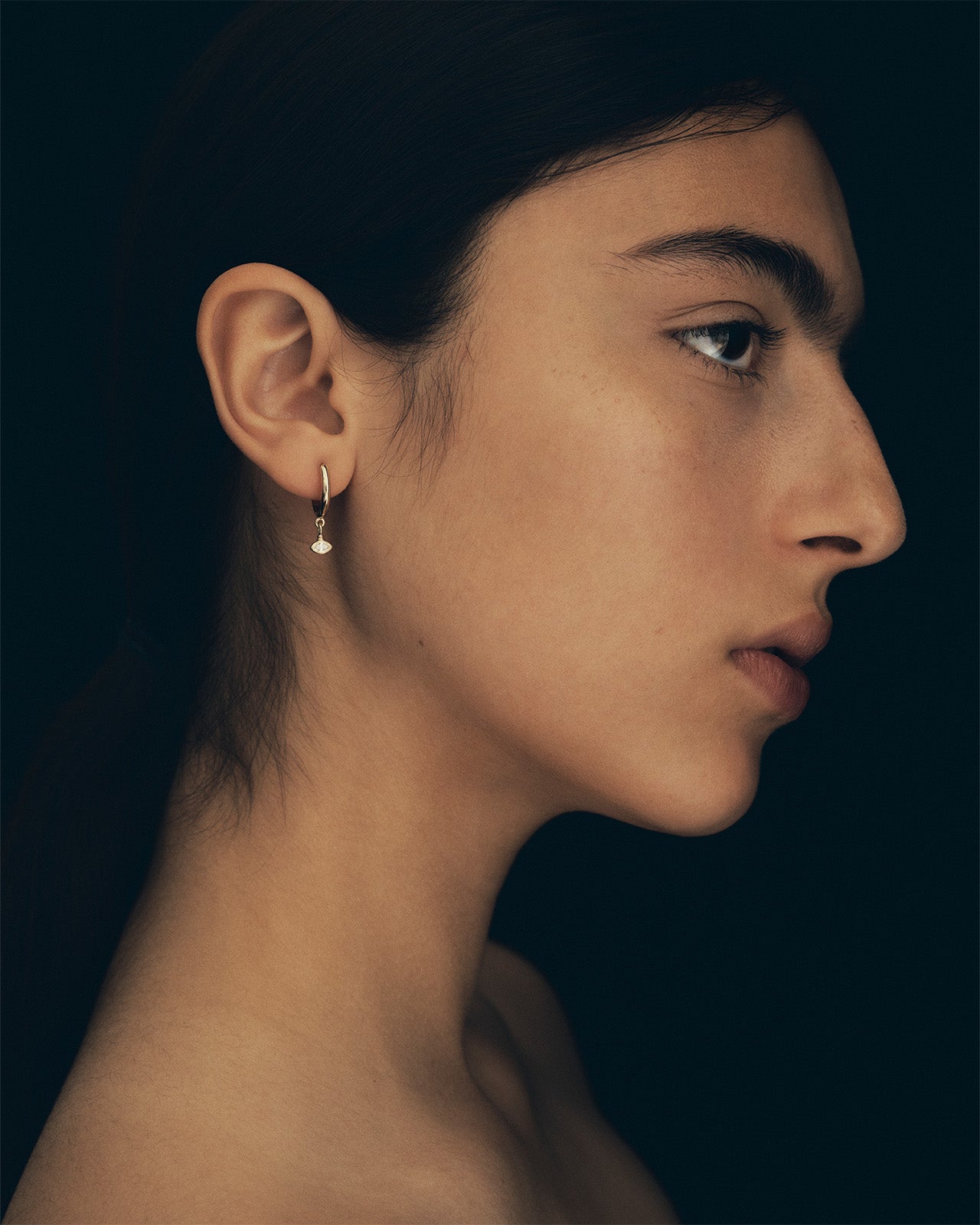 Temple of the Sun Relic Marquise Drop Earrings Diamond Solid Gold