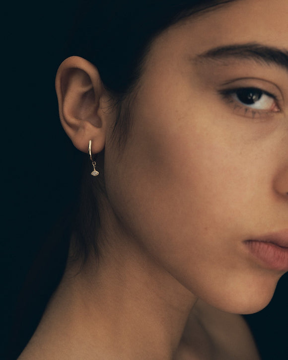 Temple of the Sun Relic Marquise Drop Earrings Diamond Solid Gold