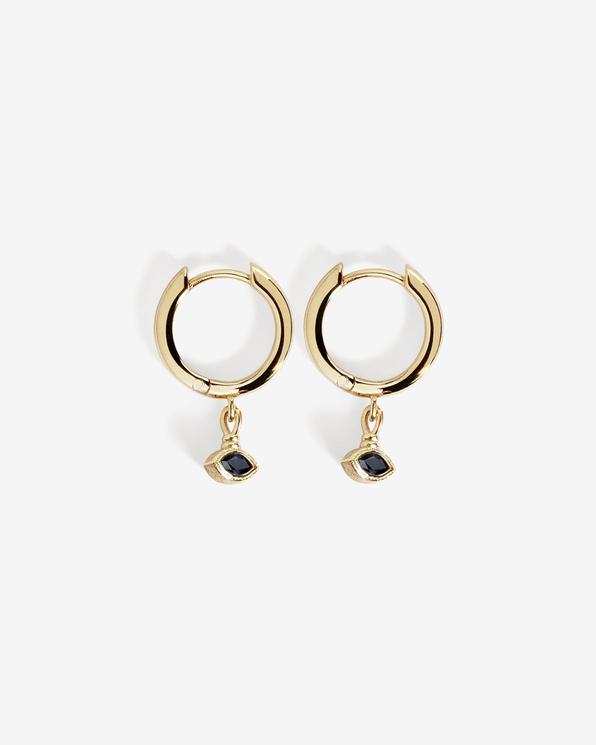 Temple of the Sun Relic Marquise Drop Earrings Sapphire Solid Gold
