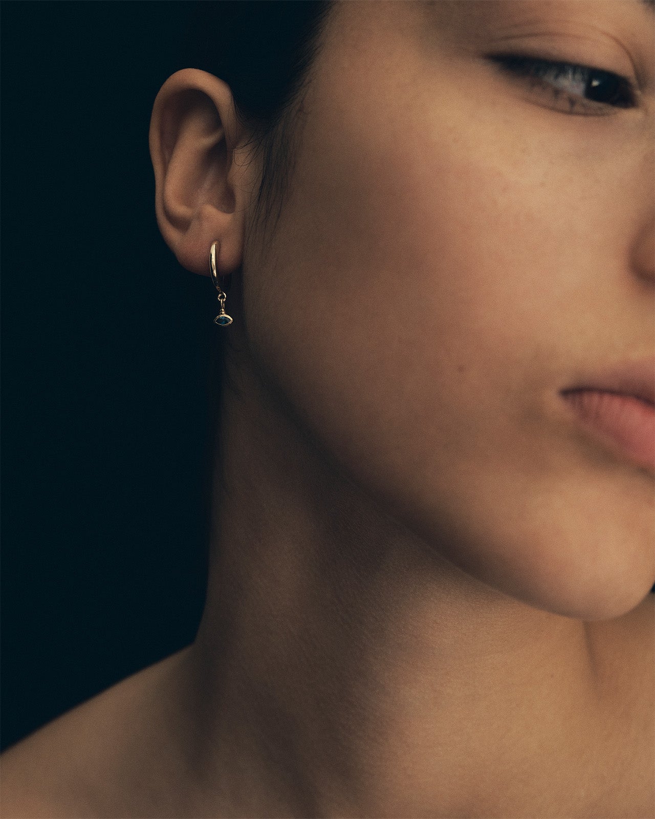 Temple of the Sun Relic Marquise Drop Earrings Sapphire Solid Gold