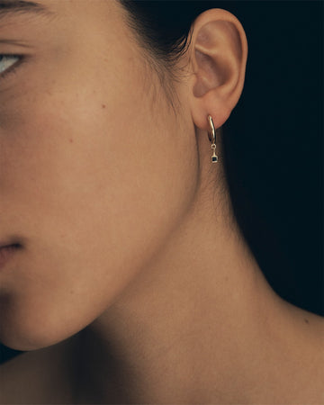 Temple of the Sun Relic Princess Drop Earrings Black Diamond Solid Gold