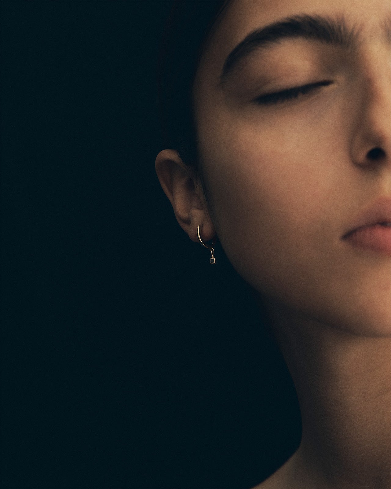 Temple of the Sun Relic Princess Drop Earrings Black Diamond Solid Gold