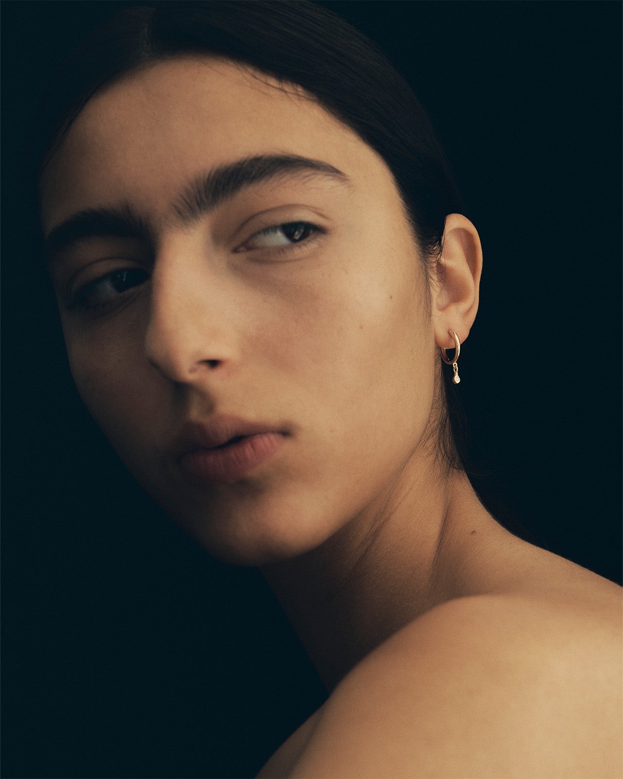 Temple of the Sun Relic Round Drop Earrings Diamond Solid Gold