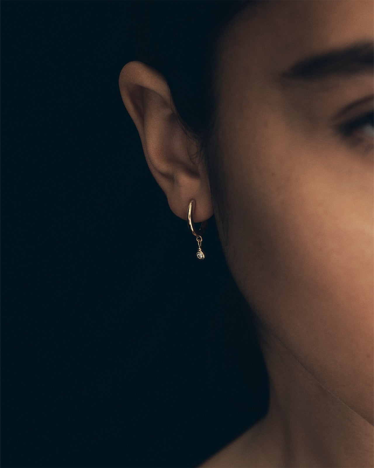 Temple of the Sun Relic Round Drop Earrings Diamond Solid Gold