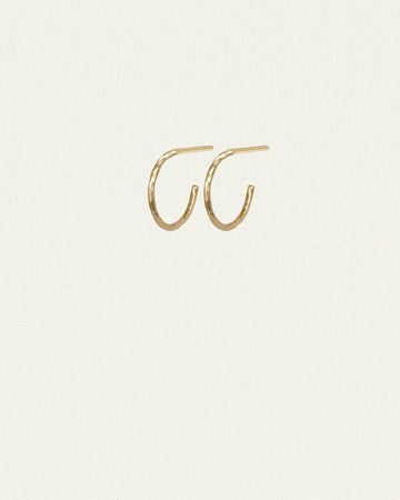 Temple of the Sun Relic Small Hoop Earrings Solid Gold