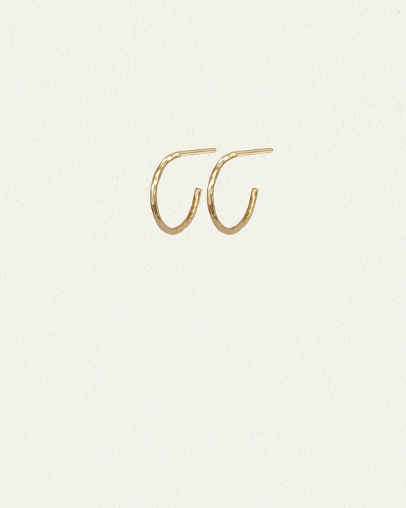 Temple of the Sun Relic Small Hoop Earrings Solid Gold