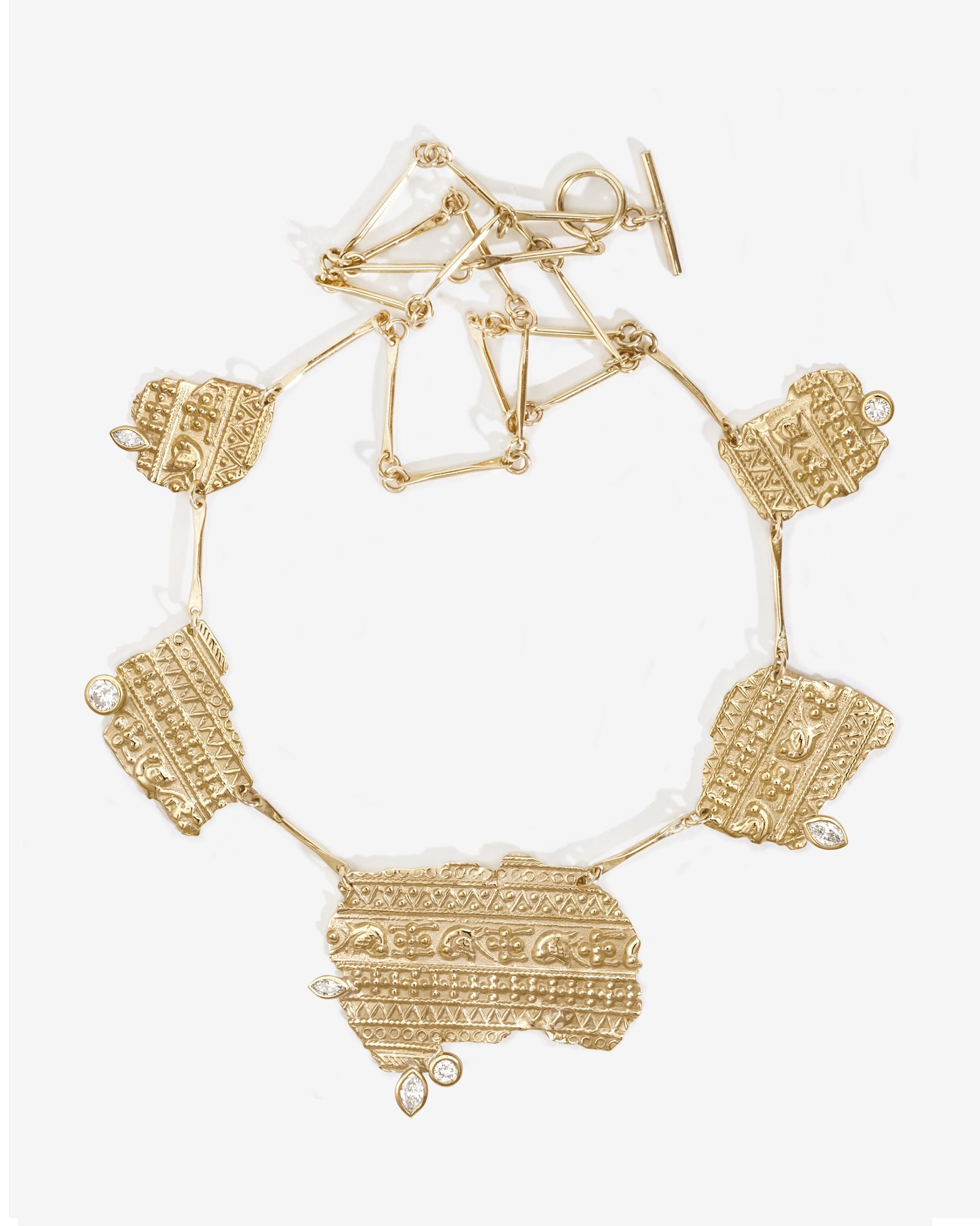 Temple of the Sun Relic V Necklace Diamond Solid Gold