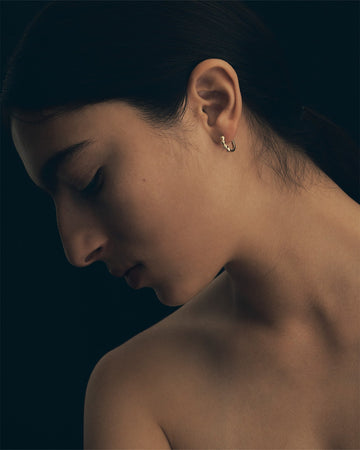 Temple of the Sun Relic XI Huggie Earrings Diamond Solid Gold