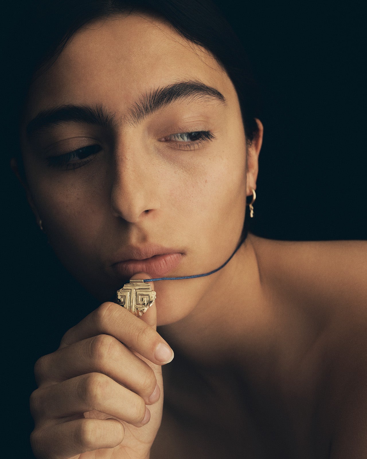 Temple of the Sun Relic XIII Necklace Blue Solid Gold