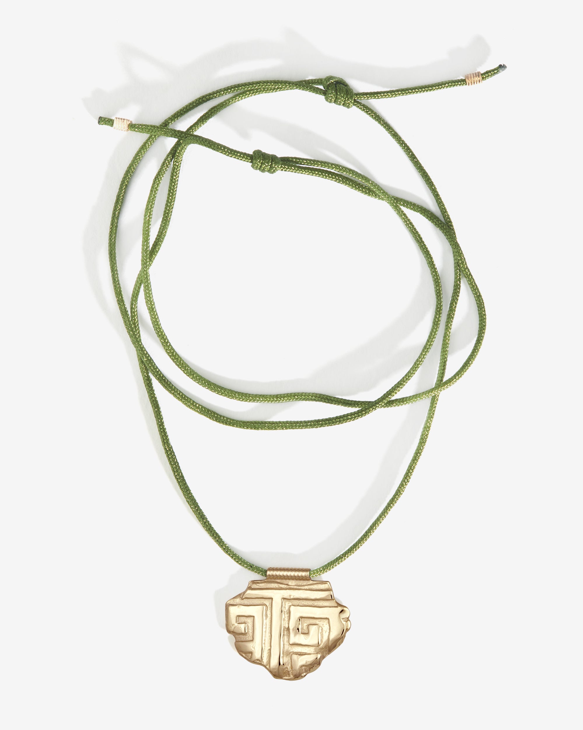 Temple of the Sun Relic XIII Necklace Green Solid Gold