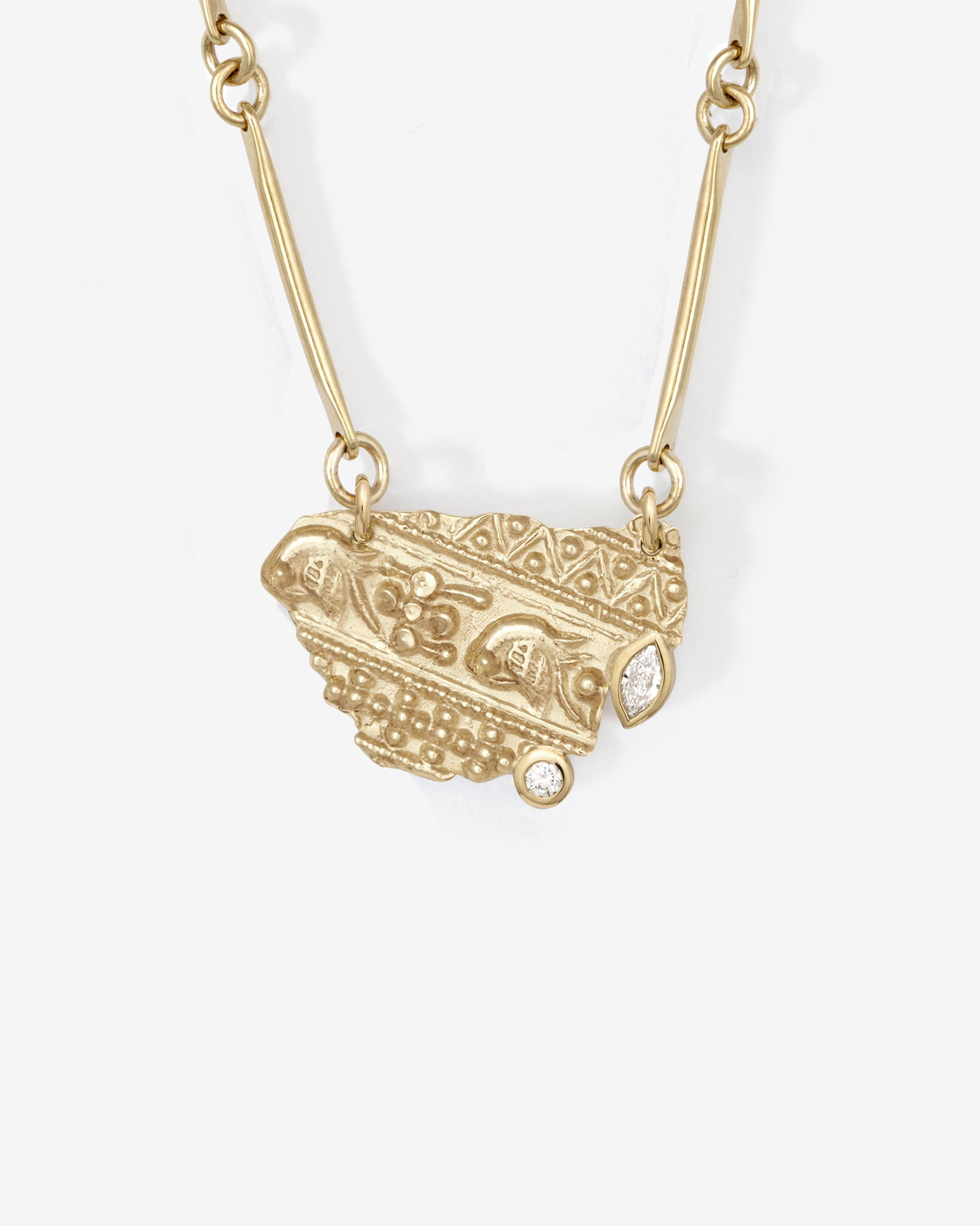 Temple of the Sun Relic XV Necklace Diamond Solid Gold