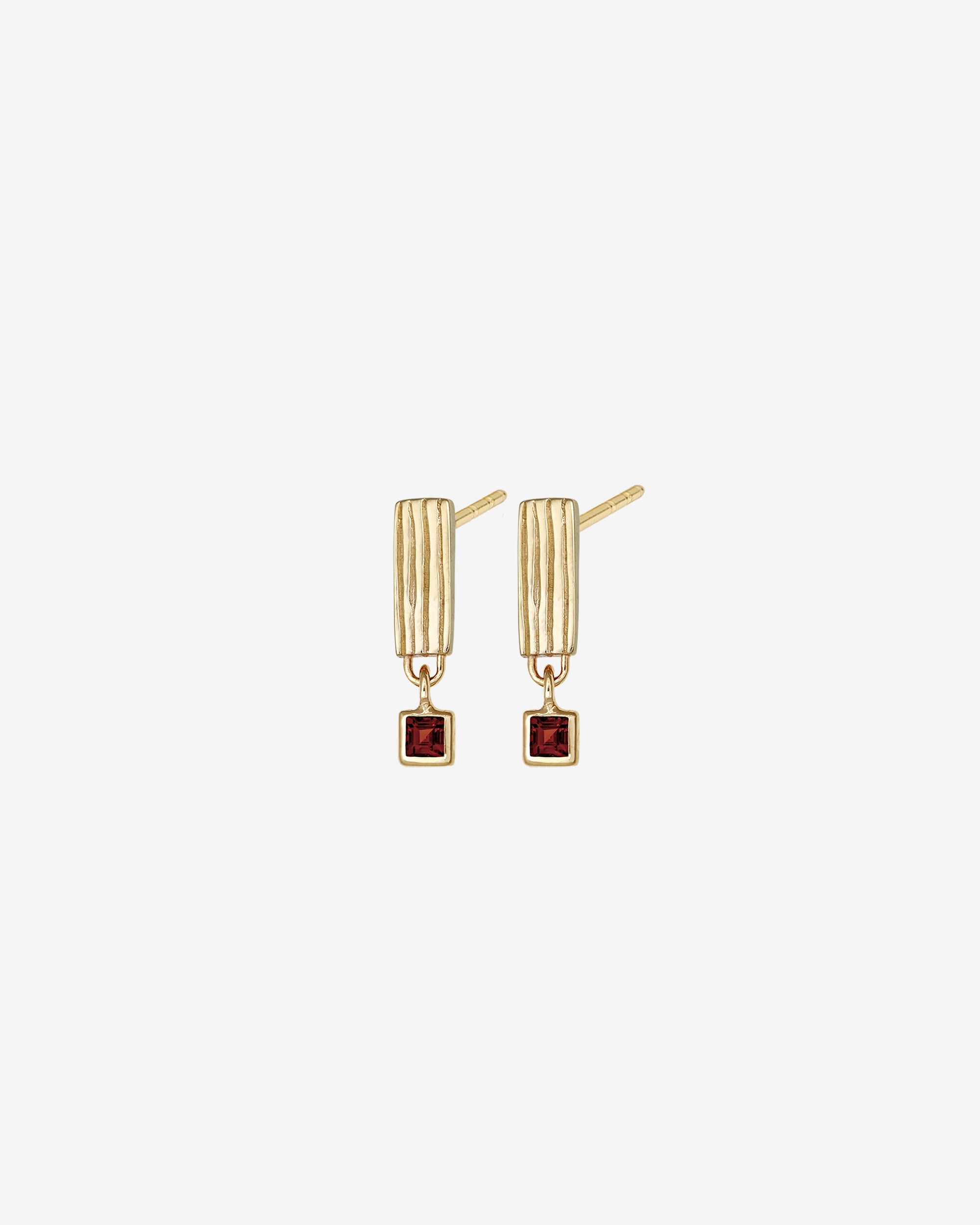 Temple of the Sun Riva Earrings Garnet Solid Gold