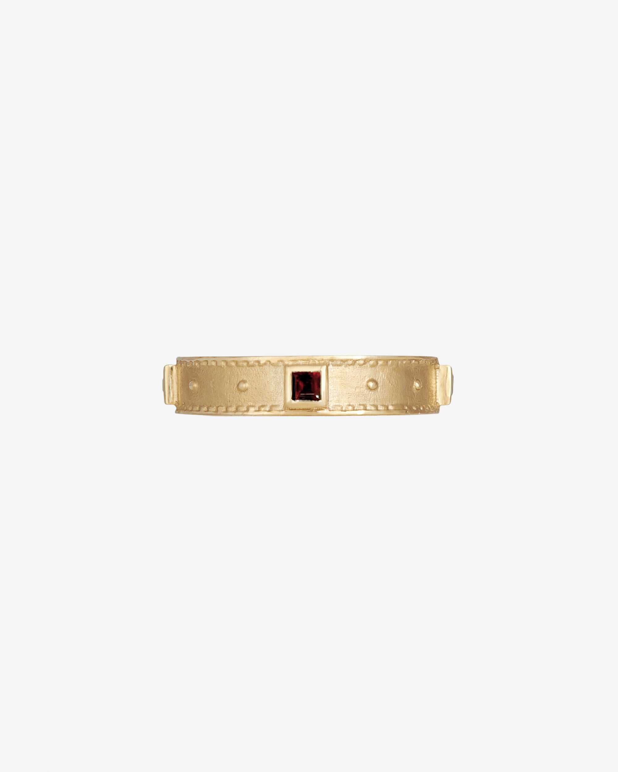 Temple of the Sun Rosetta Ring Garnet Solid Gold