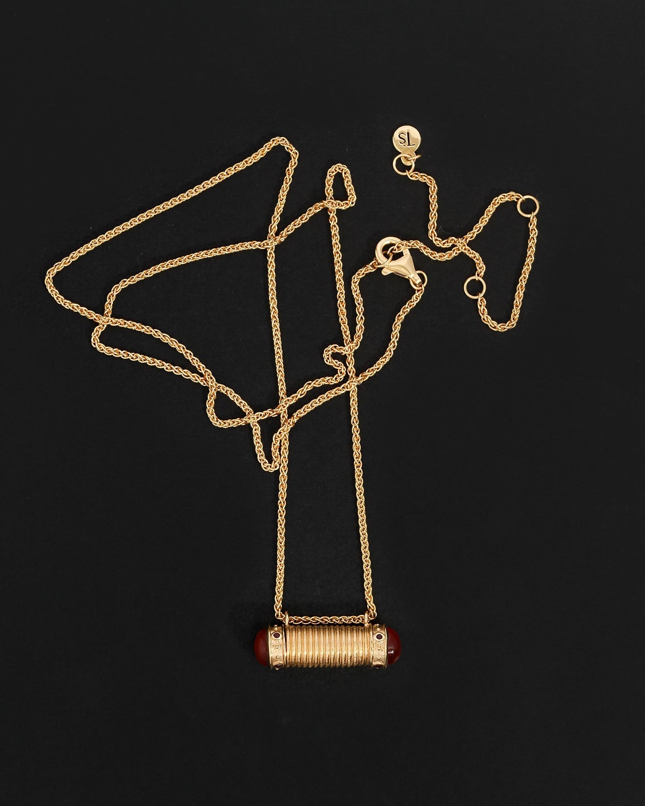 Temple of the Sun Sacred Scroll Necklace Gold Vermeil