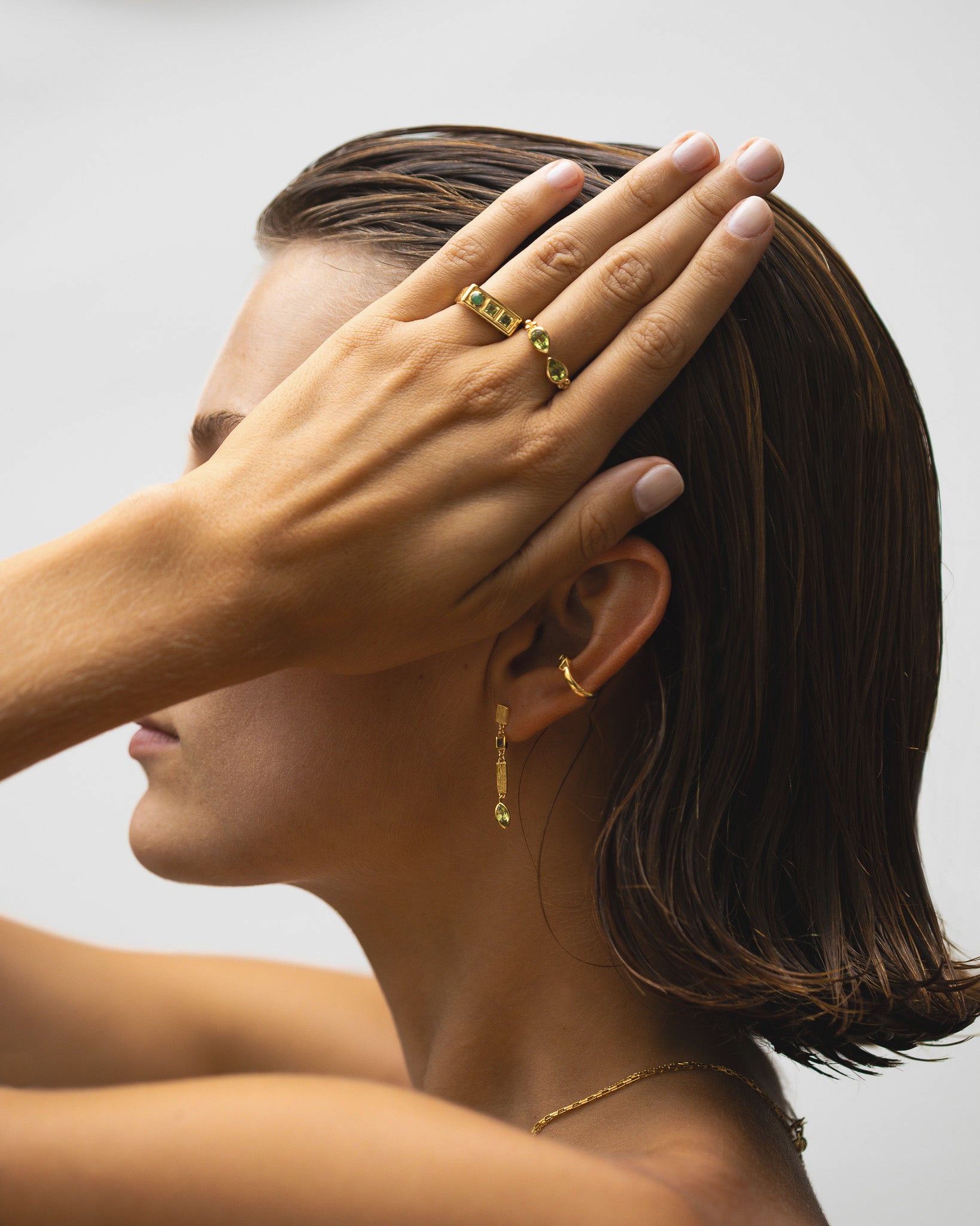 Temple of the Sun Sarra Ring Peridot Gold Vermeil